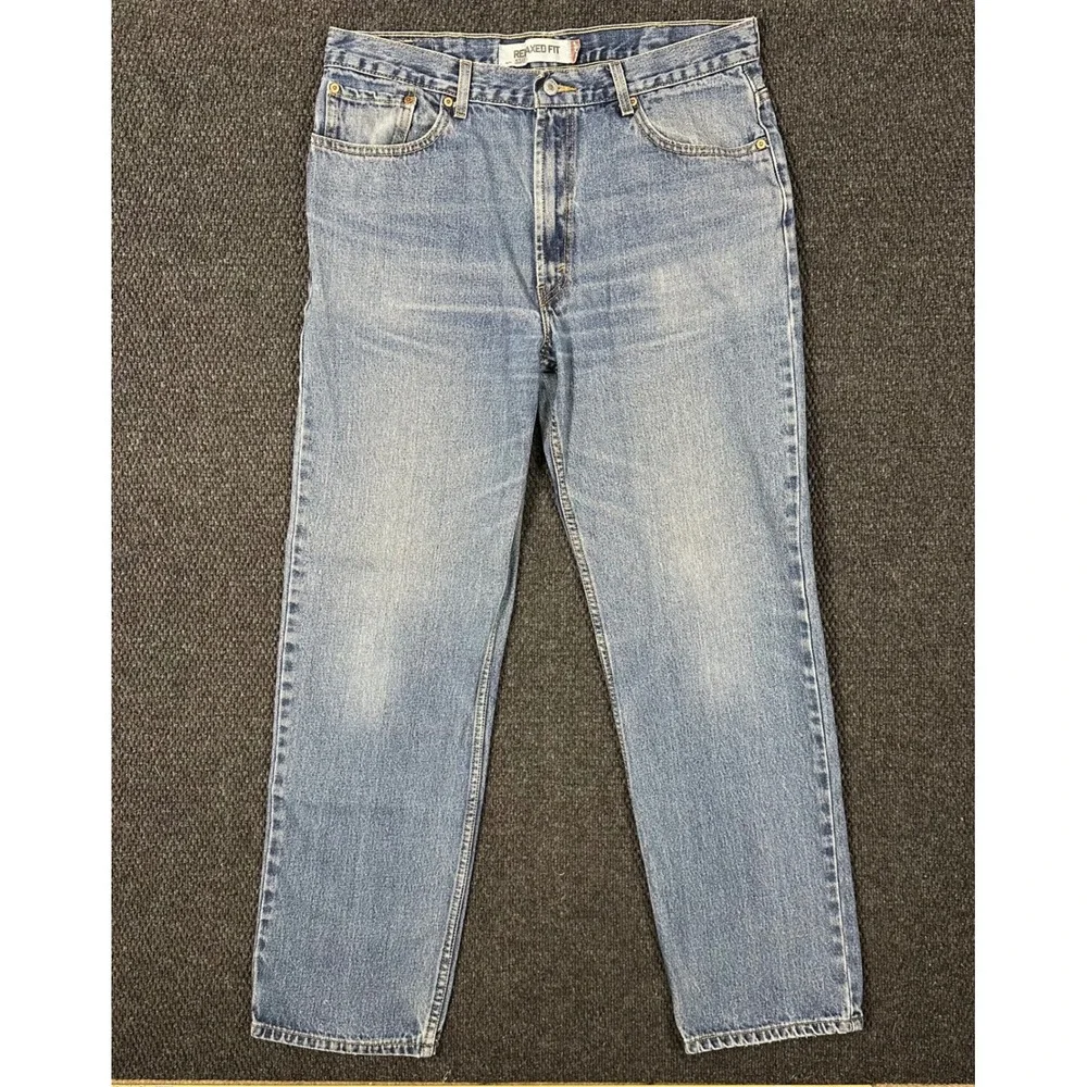 Vintage Y2K Levi's 550 Jeans Men 38x34 Relaxed Fit Blue Medium Wash Denim 2005